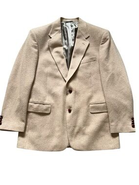 Vintage Evan Picone 100% Camel Hair Men 42L Blazer Coat Camel Tan Professor Prep